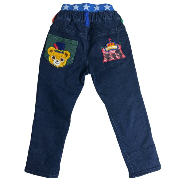 MIKI HOUSE Japan - Jeans - Luxury Designer Kidswear - Circus embroidery - Picture 5 of 7